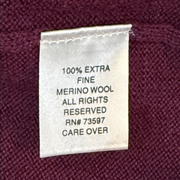 Raffi Bronson Merino Wool V-Neck Sweater Merlot Red Raglan Lightweight Medium - Picture 11 of 13